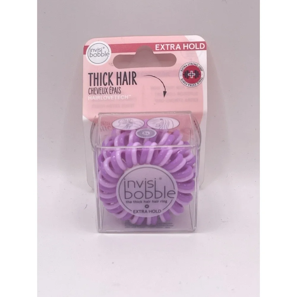 invisibobble Extra Hold Traceless‎ Spiral Hair Ties - The Secret Purple -...